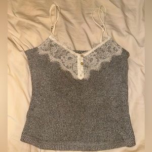 Abercrombie Soft Gray Lace Top
